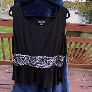 Jessica Howard Size 24W Black and silver dress blouse